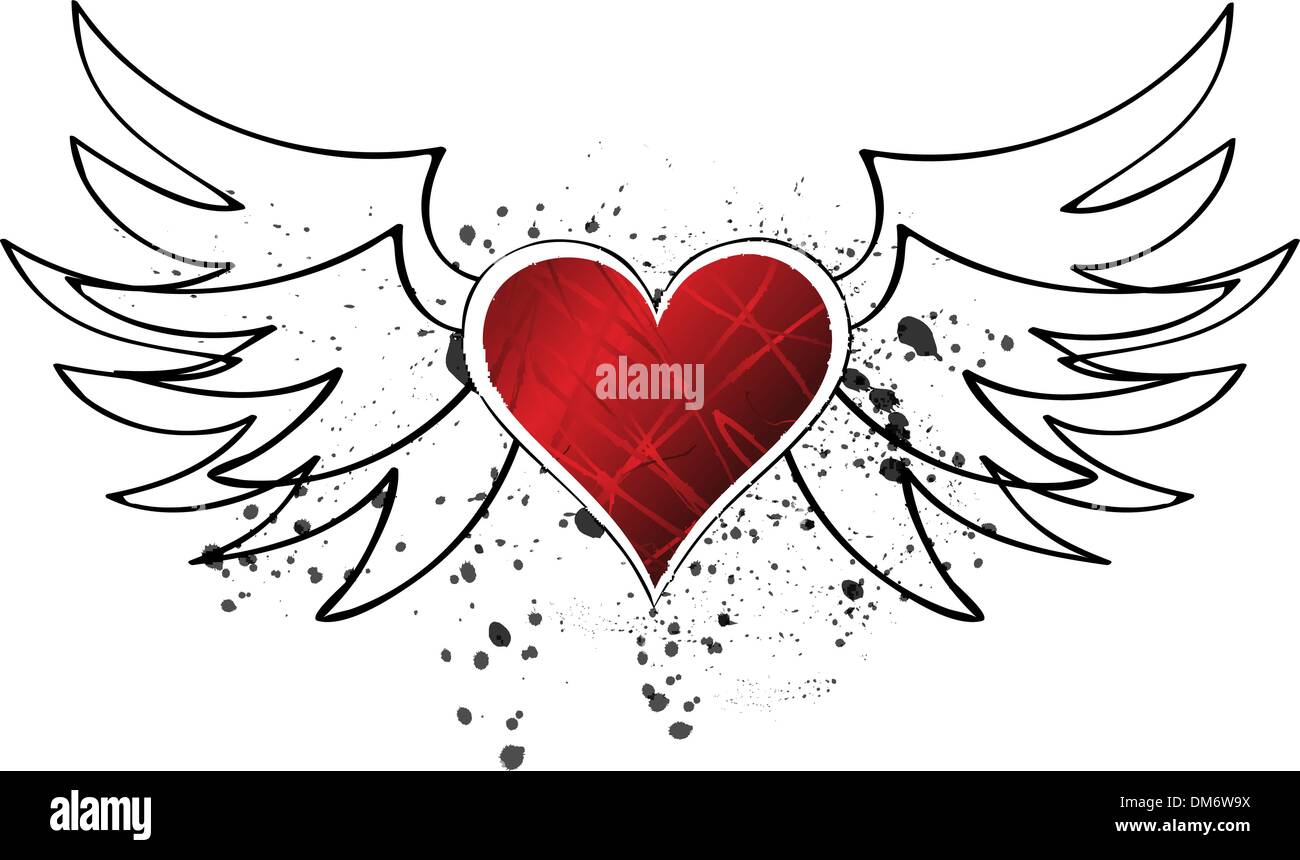 Heart with wings Stock Vector