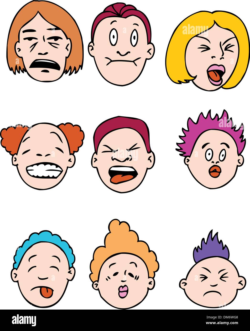 Sour Faced People Stock Vector