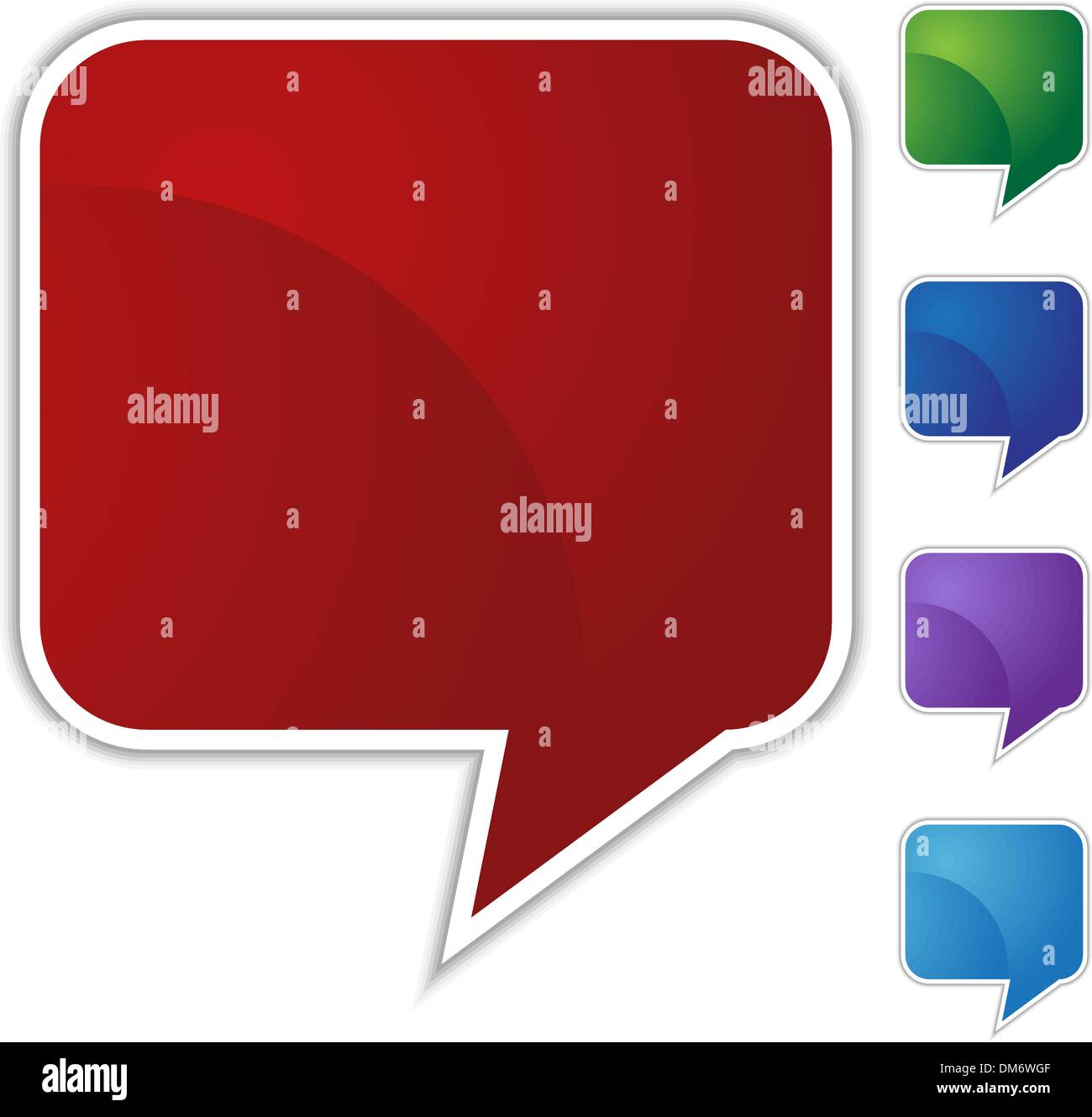 Speech Bubble Set - Blank Stock Vector