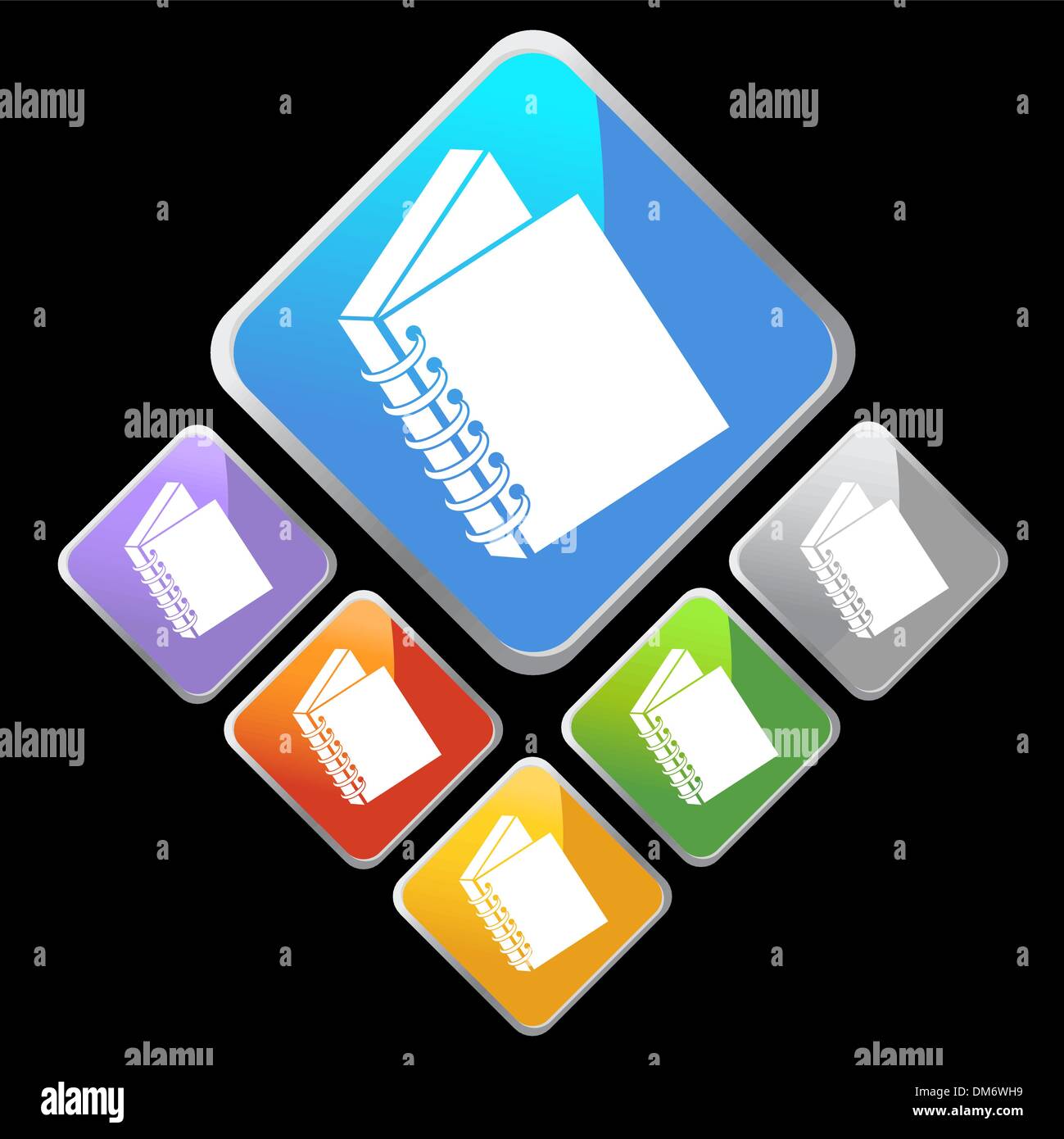 Chrome Diamond Icons Notebook Binder Stock Vector Image & Art Alamy