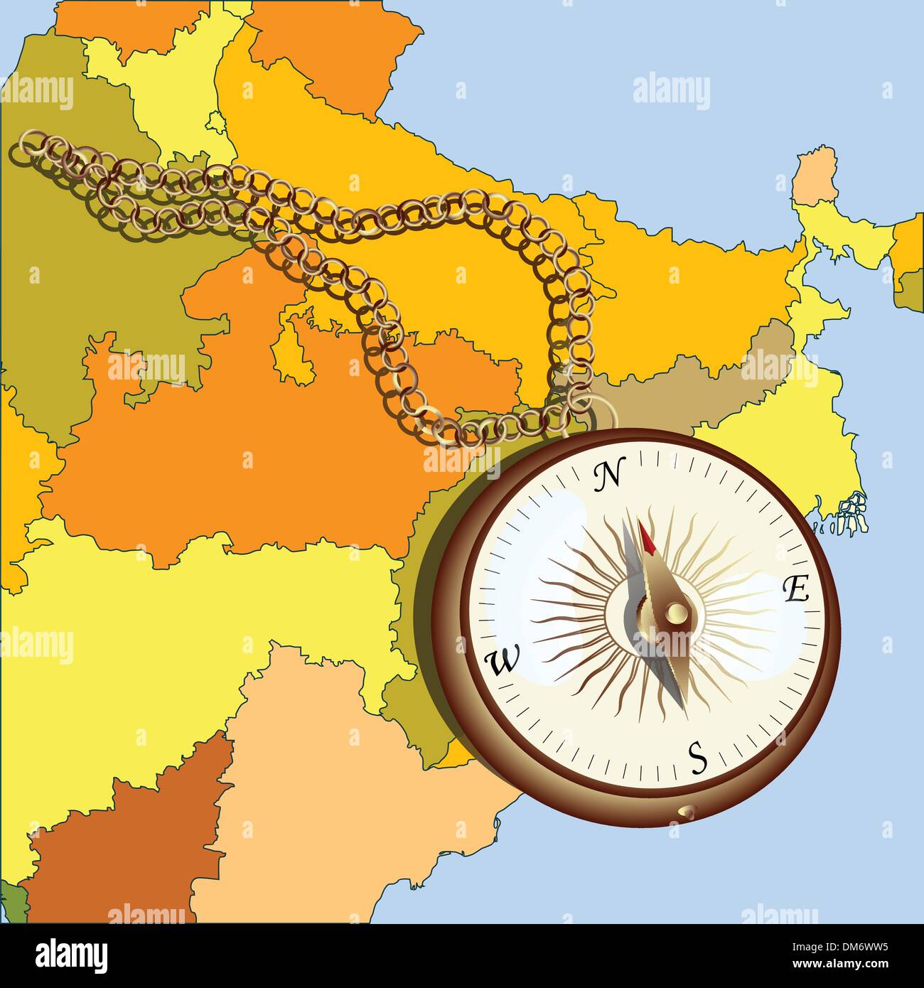 Compass and chain Stock Vector Image & Art Alamy