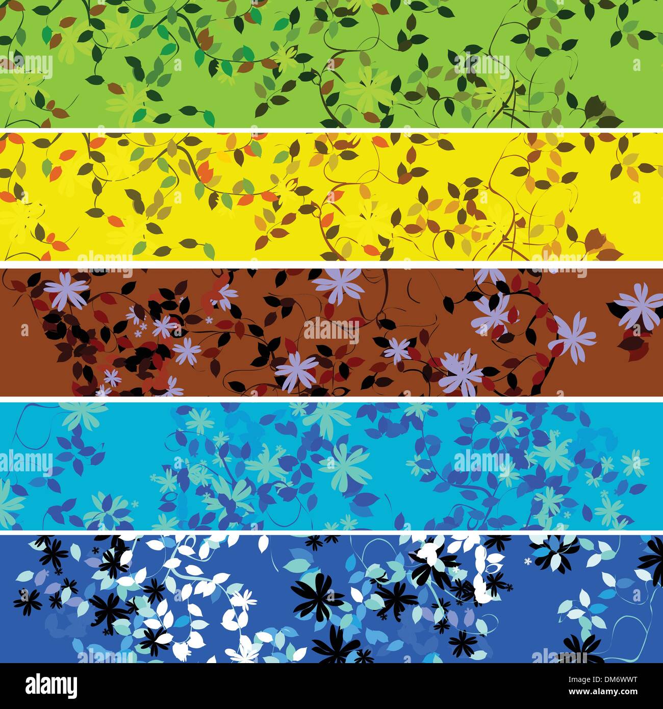 Five floral banners 2 Stock Vector