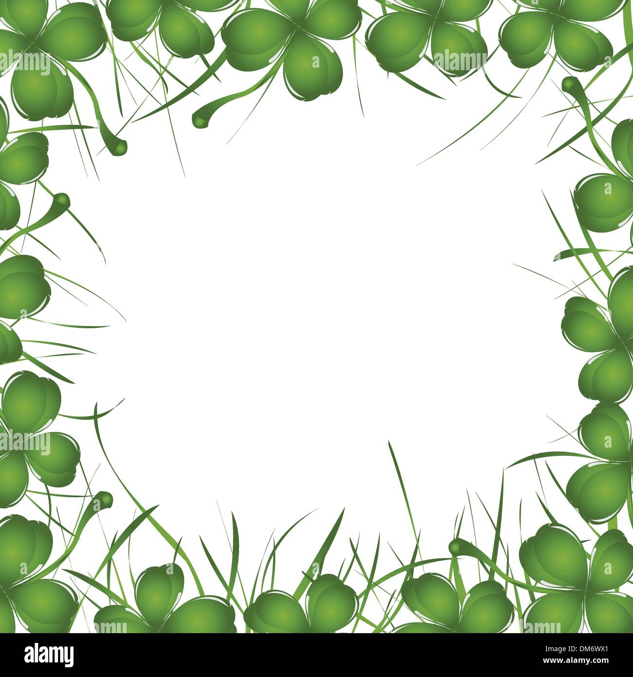 four leaves clover and grass frame Stock Vector Image & Art - Alamy