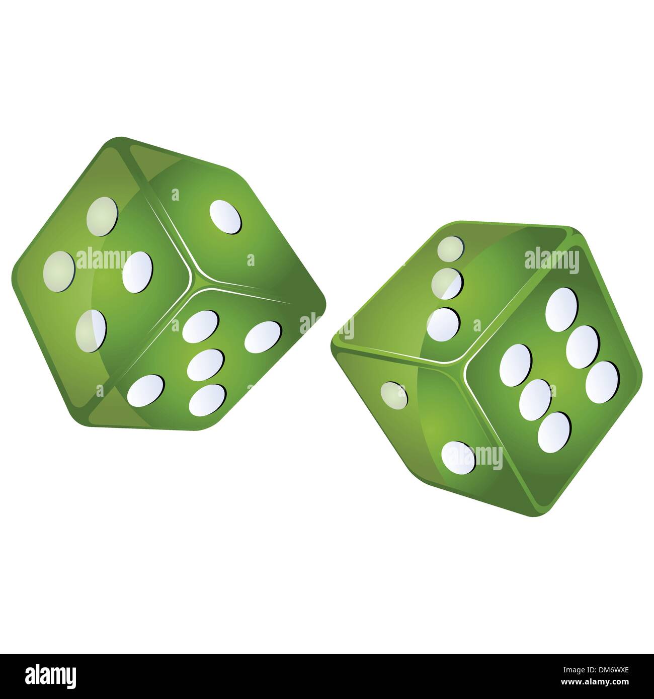 green dices Stock Vector