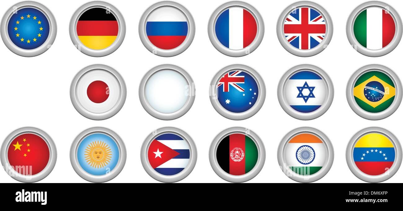 Buttons Flags Stock Vector