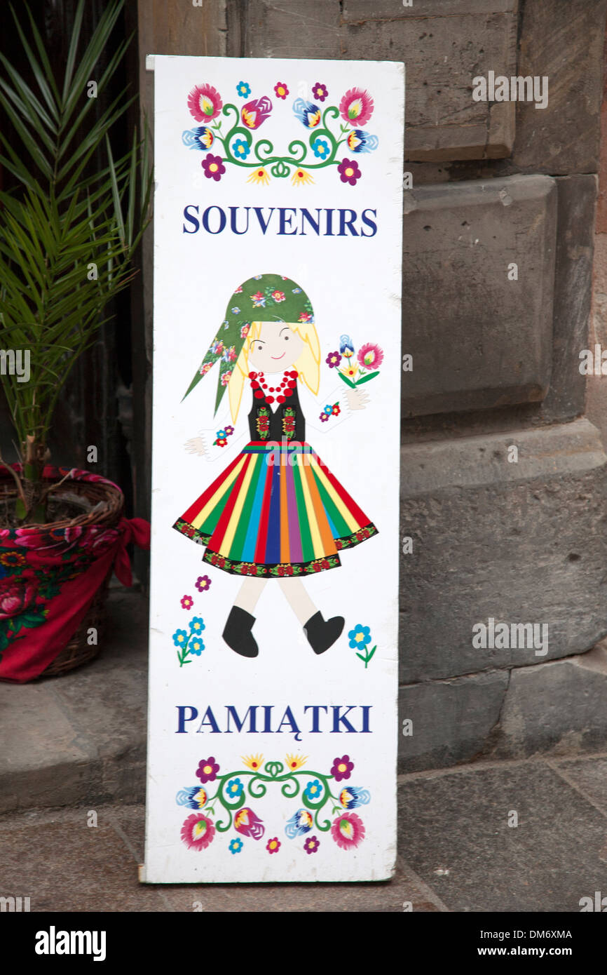 Pamiatki Souvenir Shop Sign, Warsaw, Poland Stock Photo Alamy