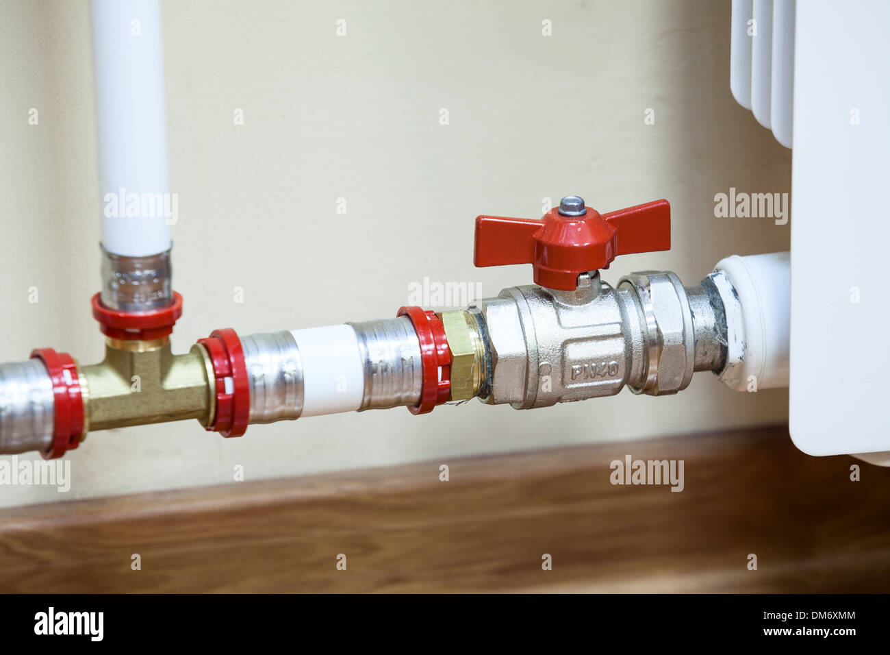 Central heating radiator with opened valve on pipe Stock Photo Alamy