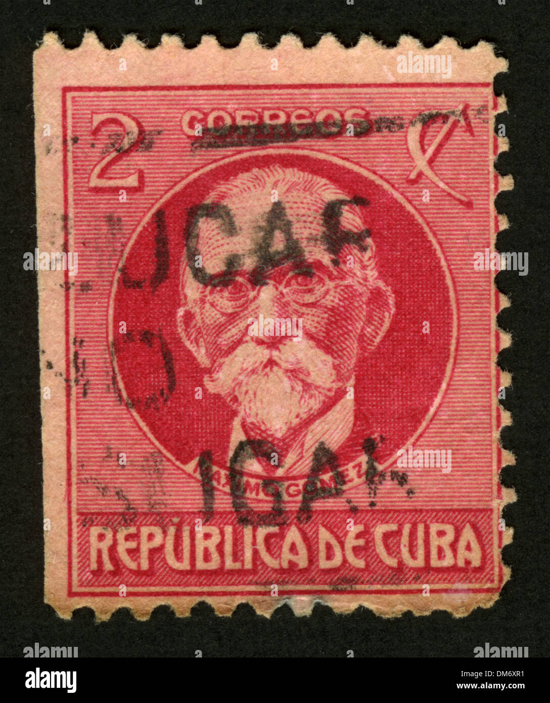 Cuba,post mark,stamp, Maximo Gomez, postage stamp, Cuba, 1917 Stock