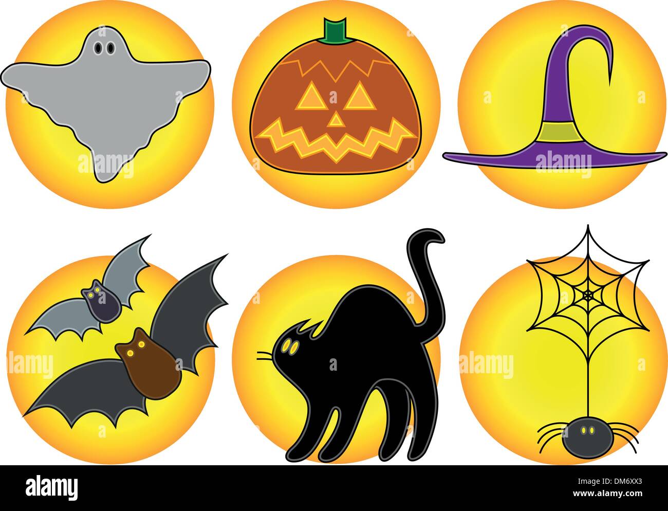 Cute Halloween icons Stock Vector