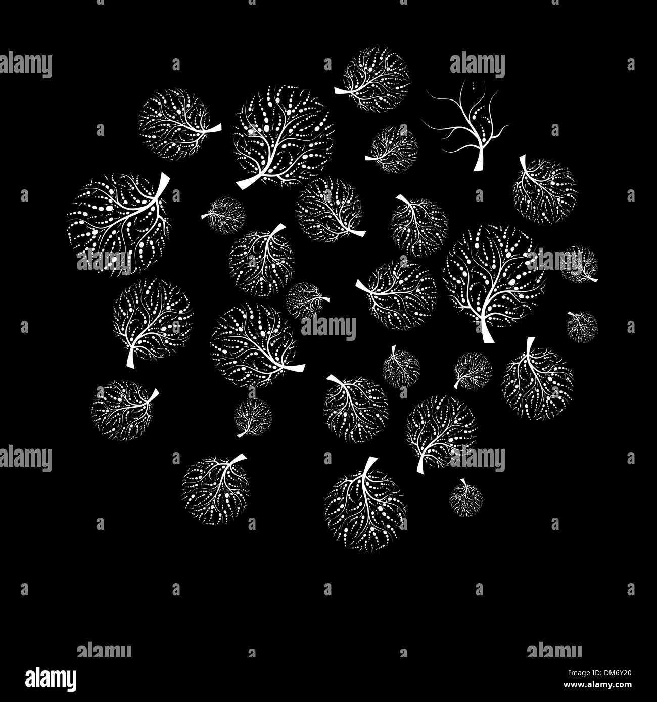 Art tree silhouette on black for your design Stock Vector Image & Art ...