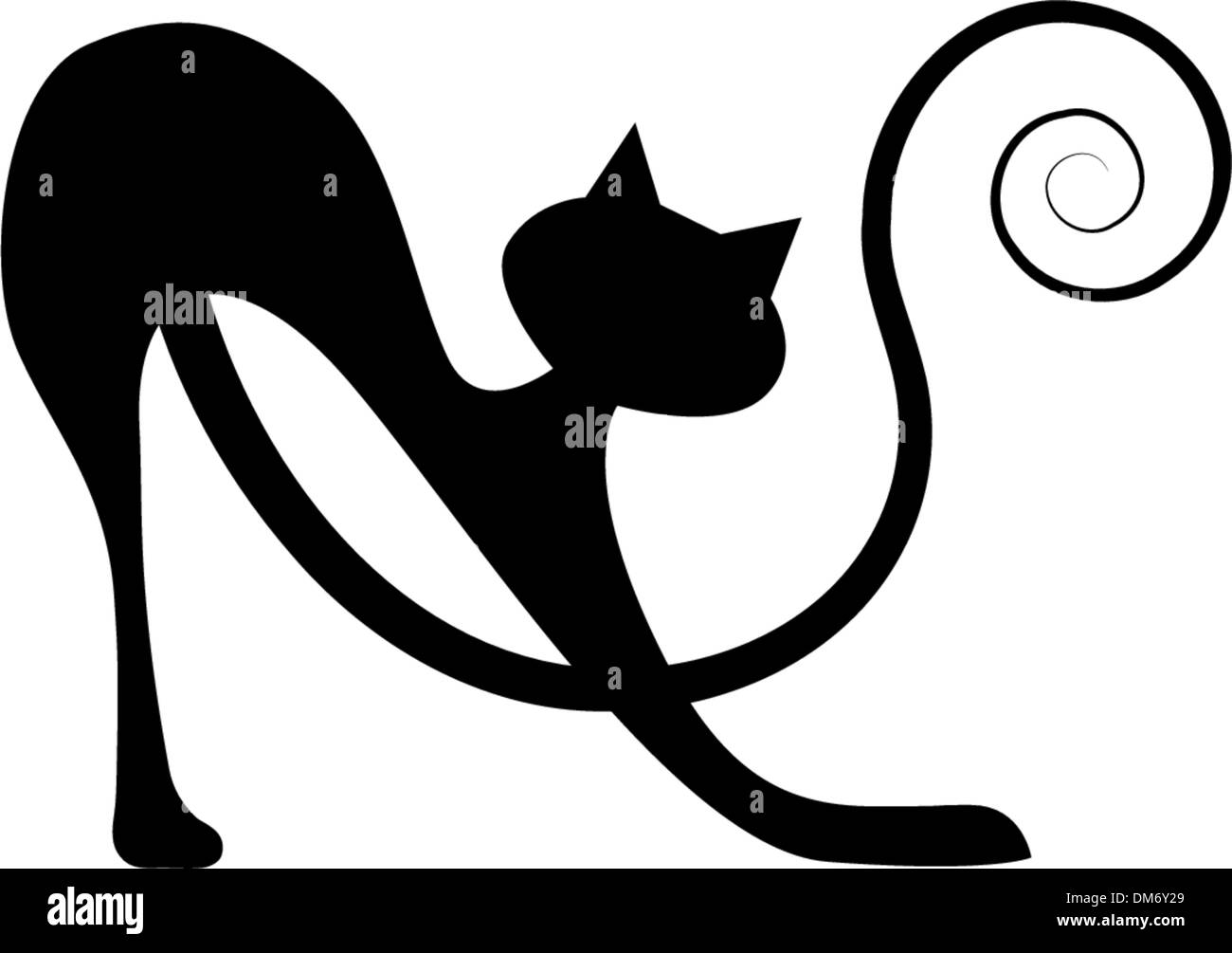 Black cat silhouette for your design Stock Vector