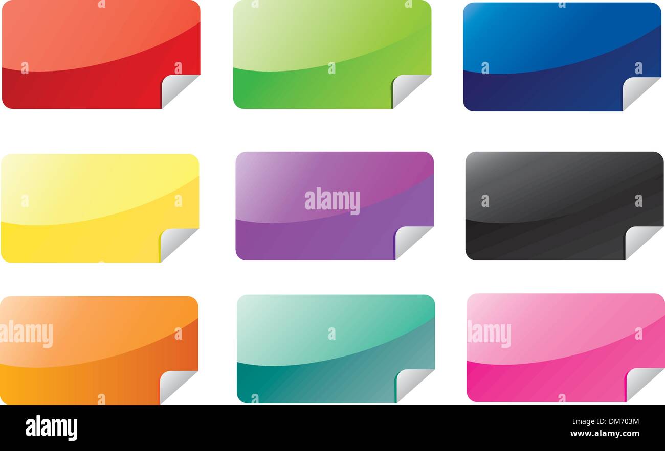 Rectangle Web Stickers Stock Vector