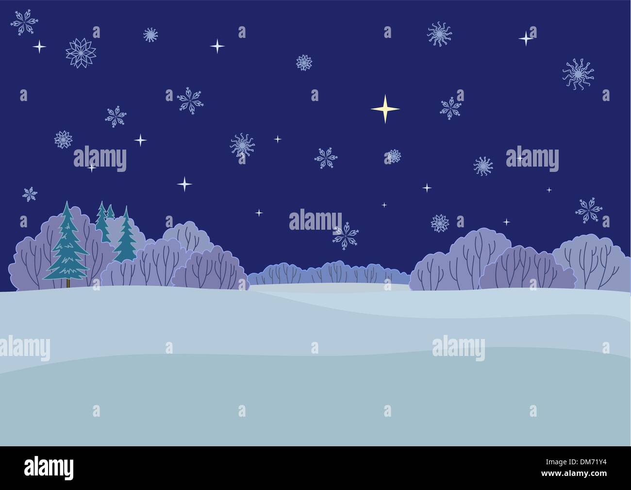 Snowy night sky Stock Vector Images - Alamy