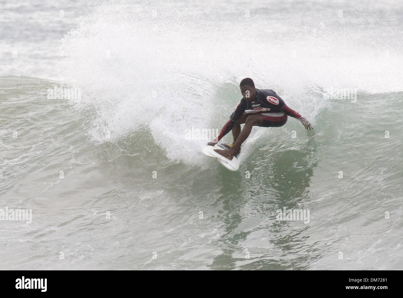 Jul 04, 2005; Durban, KZN, South African; Surfer LUNGANI MEMANI (Dbn, RSA), one of South AfricaÕs top development surfers competed against the cream of South AfricaÕs surfers at the Mr Price Pro trials today. Memani was narrowly eliminated by Shaun Payne (St Francis), Scott Venter (Bluff) and Ryan Butcher (Dbn). Memani also competed in the Mr Price Pro Junior event yesterday finish Stock Photo