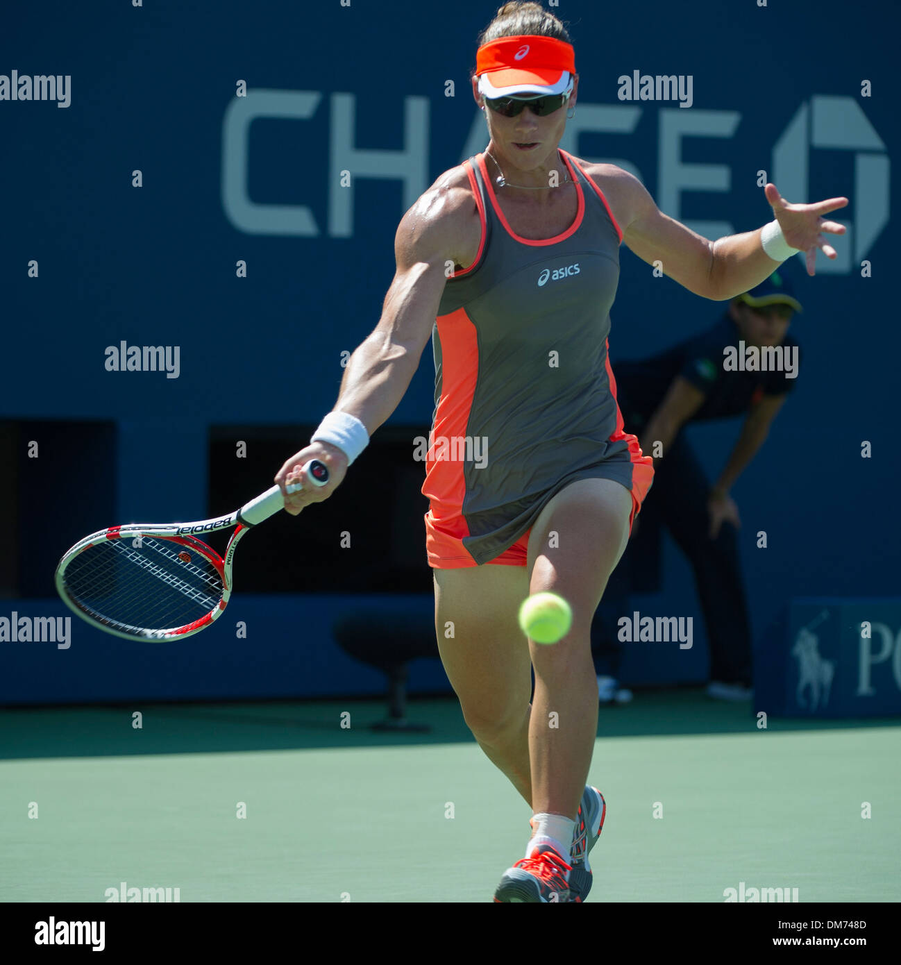 Samantha Stosur US Open 2012 Women's Match - Samantha Stosur v Varvara Lepchenko - USTA Billie Jean King National Tennis Center Stock Photo
