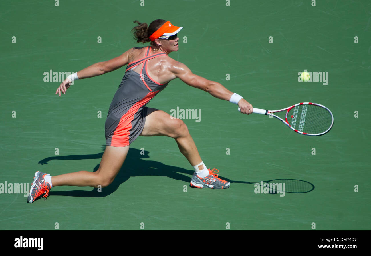 Samantha Stosur US Open 2012 Women's Match - Samantha Stosur v Varvara Lepchenko - USTA Billie Jean King National Tennis Center Stock Photo