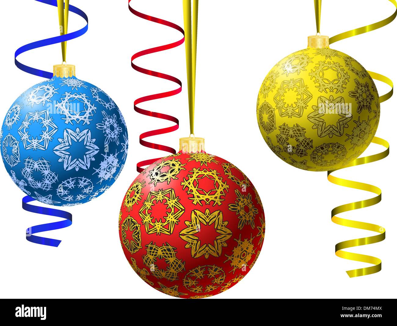 Christmas-balls with snowflakes texture Stock Vector