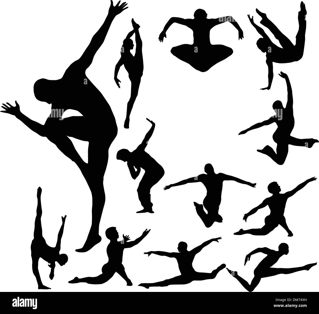 jumping silhouette vector Stock Vector