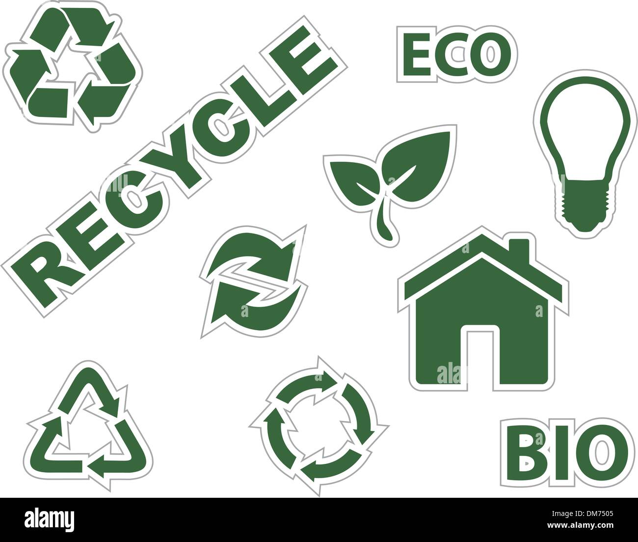 green environment and recycle icons Stock Vector