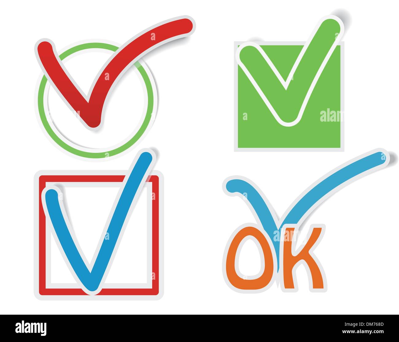 Check mark stickers Stock Vector Image & Art Alamy