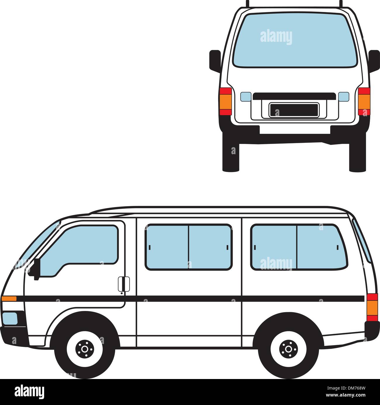 Minivan Car, Vector Shapes Stock Vector