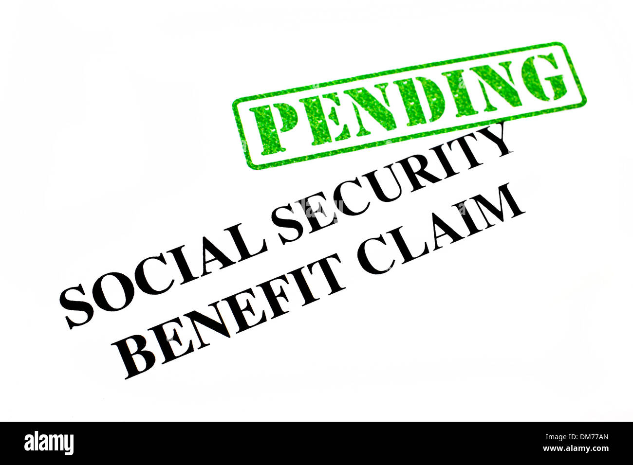 Social Security Benefit Claim in PENDING. Stock Photo