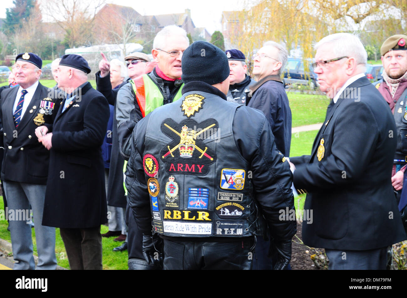 Eastbourne, East Sussex, UK. 12th December 2013. At least 120 people attended Robert Argyles funeral service at Eastbourne Crematorium to pay respects to the former Bomber Command pilot who passed away aged 92. Credit:  David Burr/Alamy Live News Stock Photo
