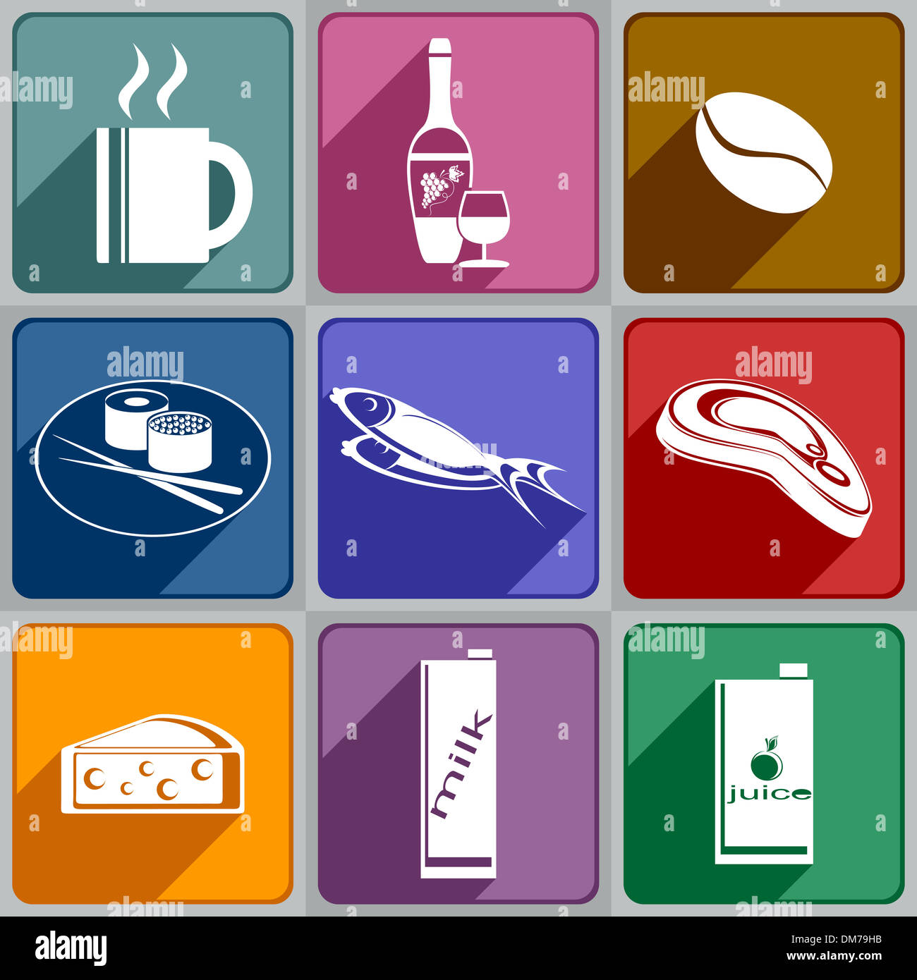 Food and drinks icons hi-res stock photography and images - Alamy