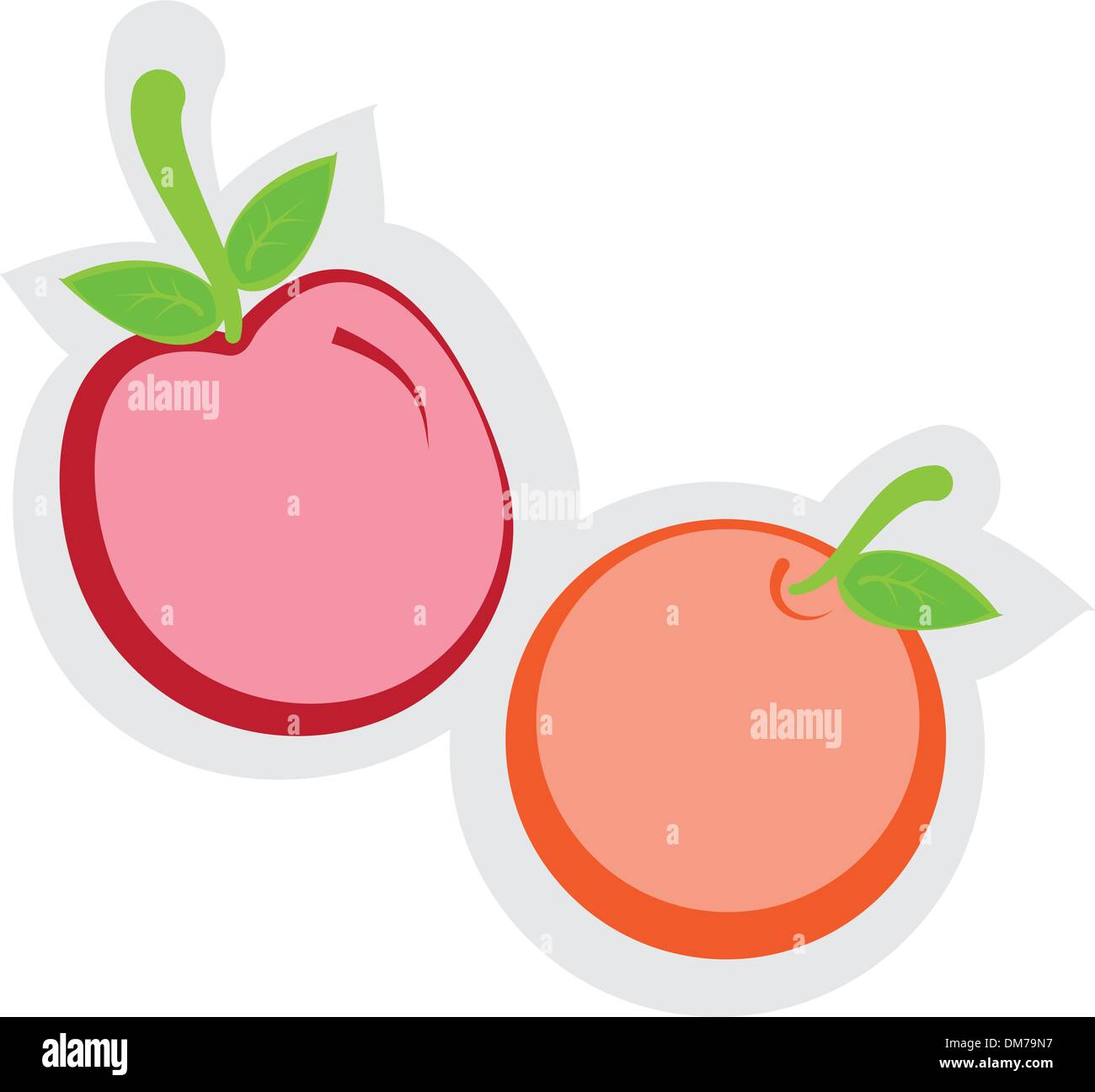 Apple and Orange Stock Vector Image & Art - Alamy