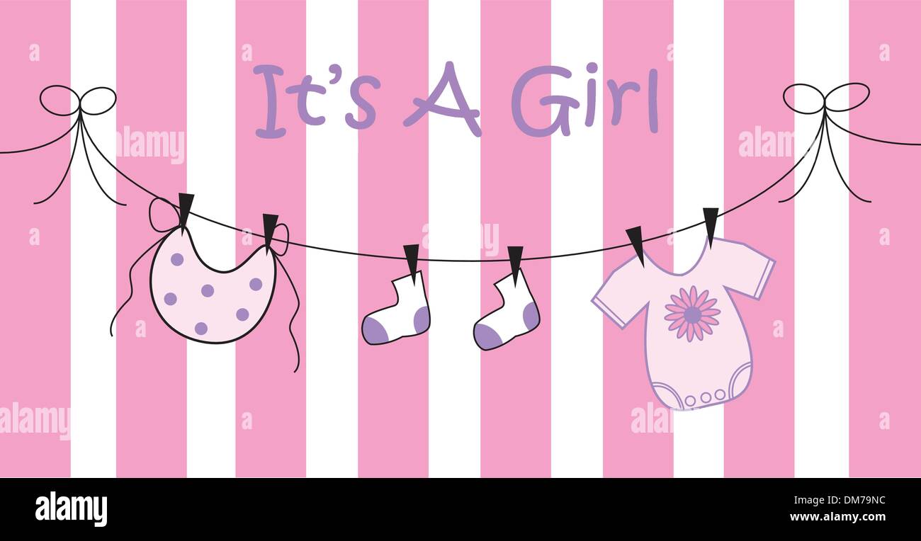 It's A Girl Stock Vector Image &amp; Art - Alamy