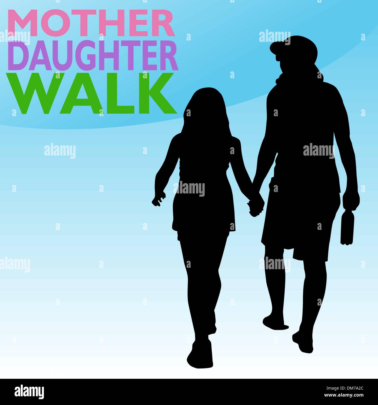 Mother Daughter Holding Hands Stock Vector Image & Art - Alamy