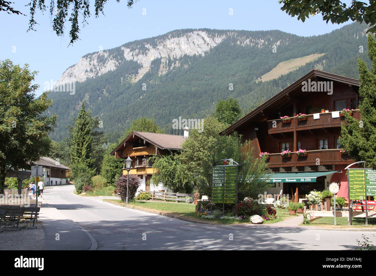 Village road in Soll, Austria Stock Photo