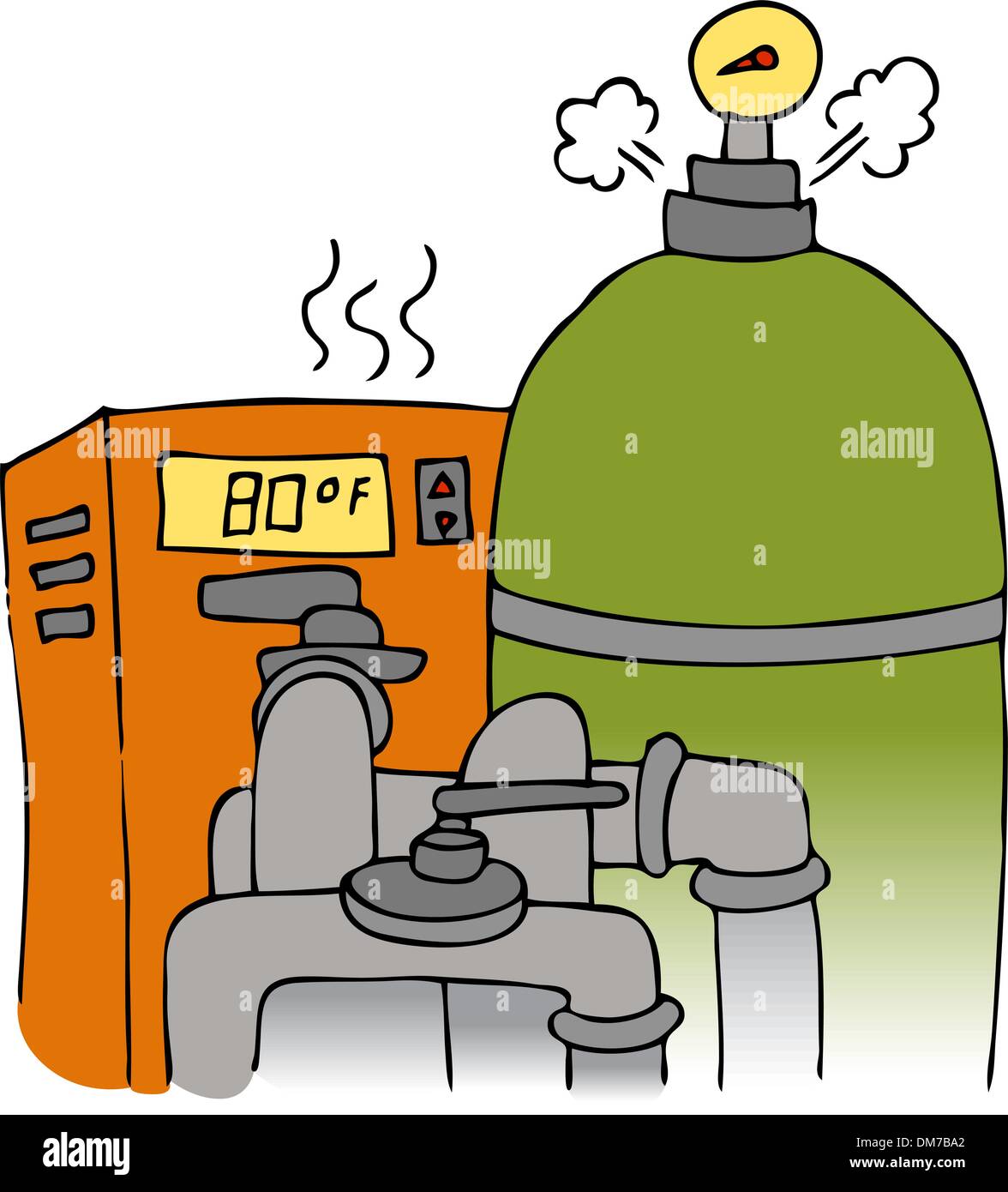 Pool Pump and Heating Equipment Stock Vector