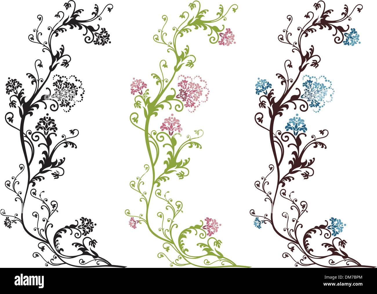 Floral vector designs isolated Stock Vector Image & Art Alamy