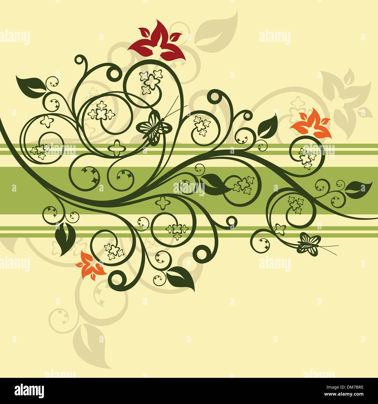 Green floral vector illustration Stock Vector Image & Art - Alamy