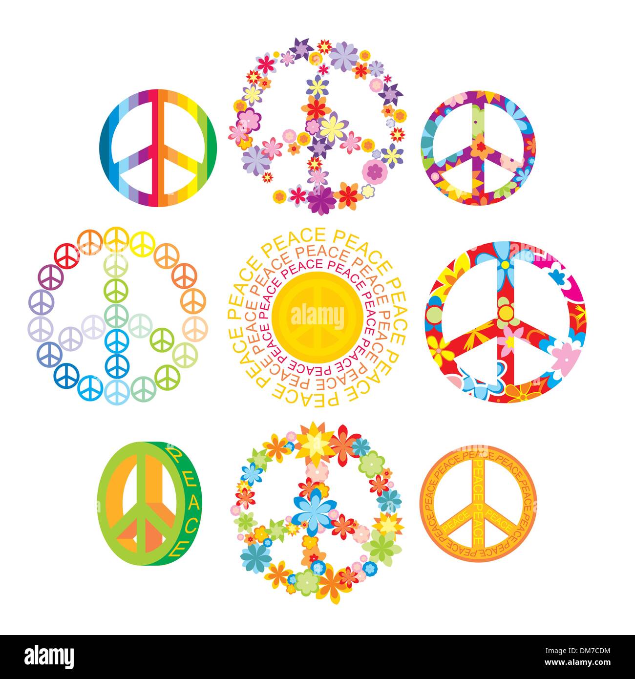 set of colorful peace symbols Stock Vector Image & Art Alamy