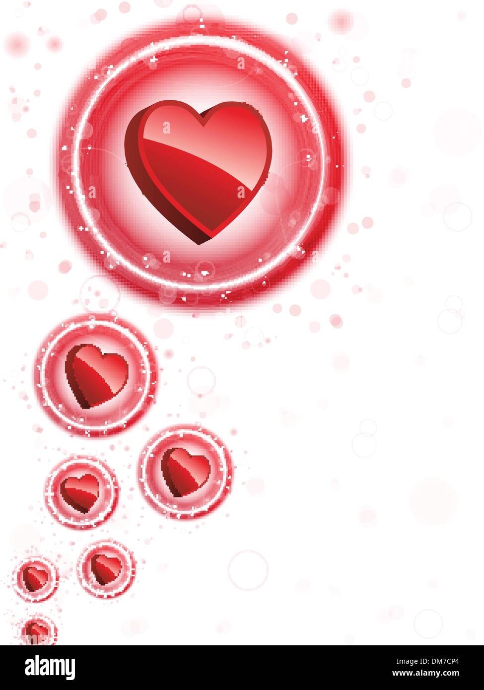 Happy Valentine's Day Neon Heart Bubbles Background Stock Vector Image ...