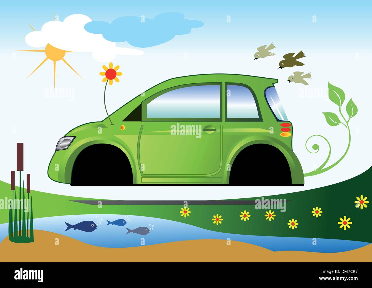 Ecological friendly car concept Stock Vector Image & Art - Alamy
