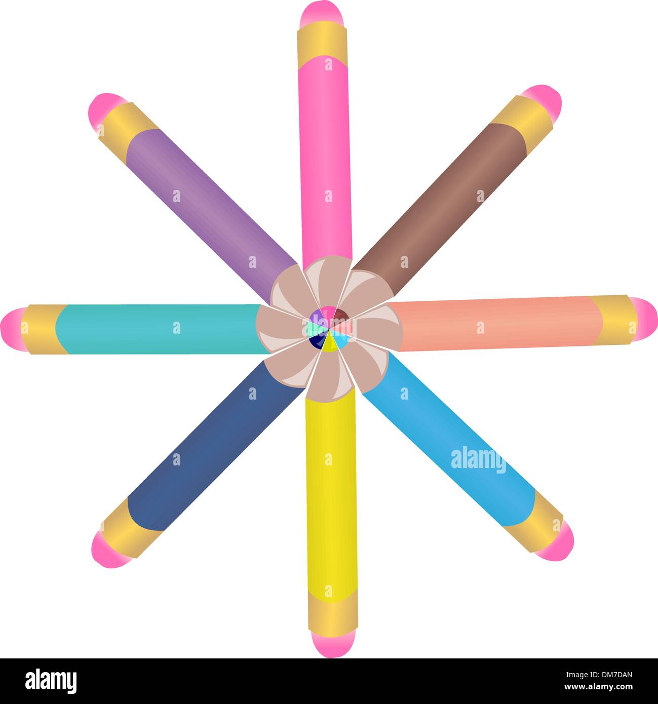 Illustration set colors pencils Stock Vector