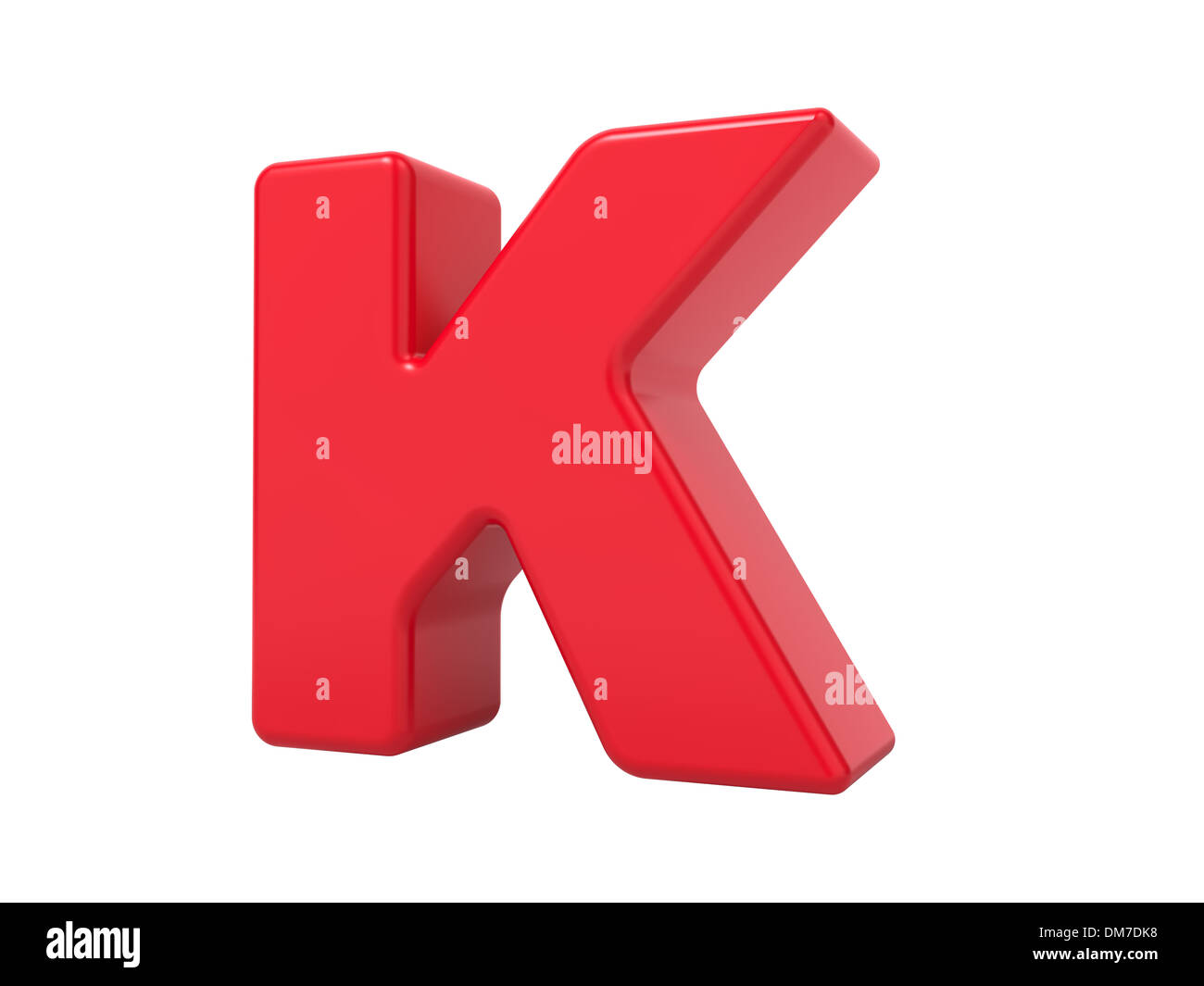 Red 3D Letter K Stock Photo