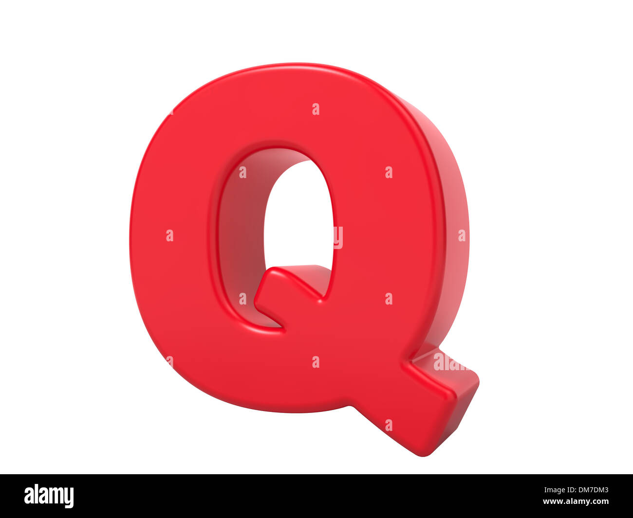 Red 3D Letter Q. Stock Photo
