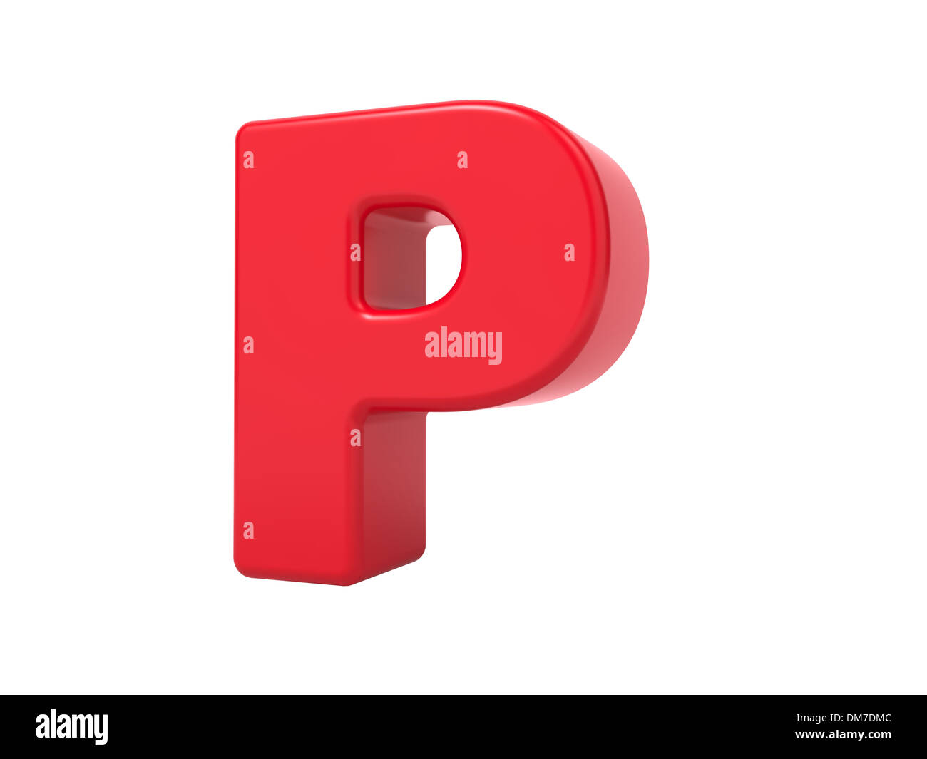 Red 3D Letter P. Stock Photo
