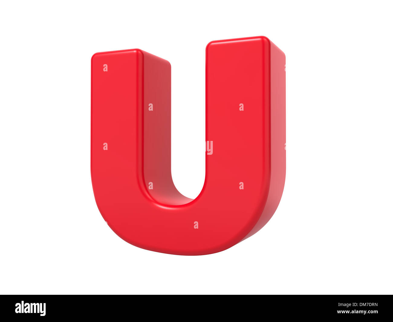Red 3D Letter U. Stock Photo