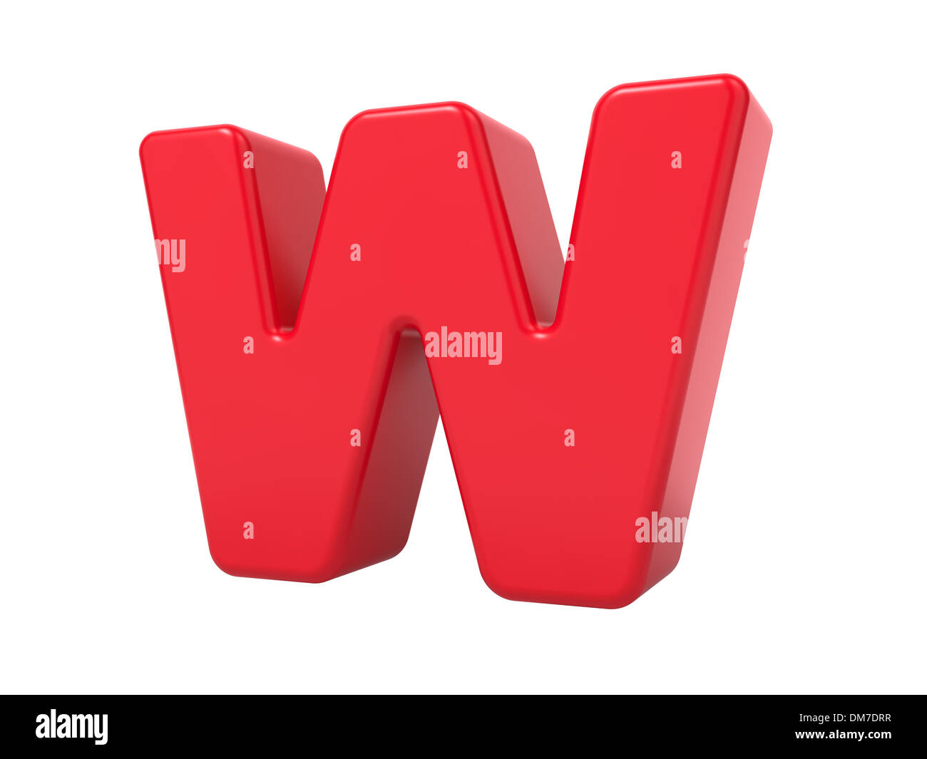 Red 3D Letter W. Stock Photo