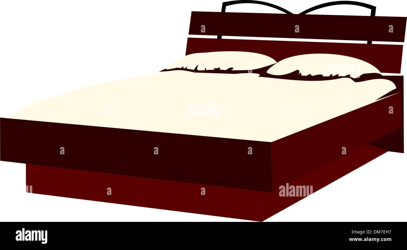 Illustration of bed isolated on white background Stock Vector Image ...