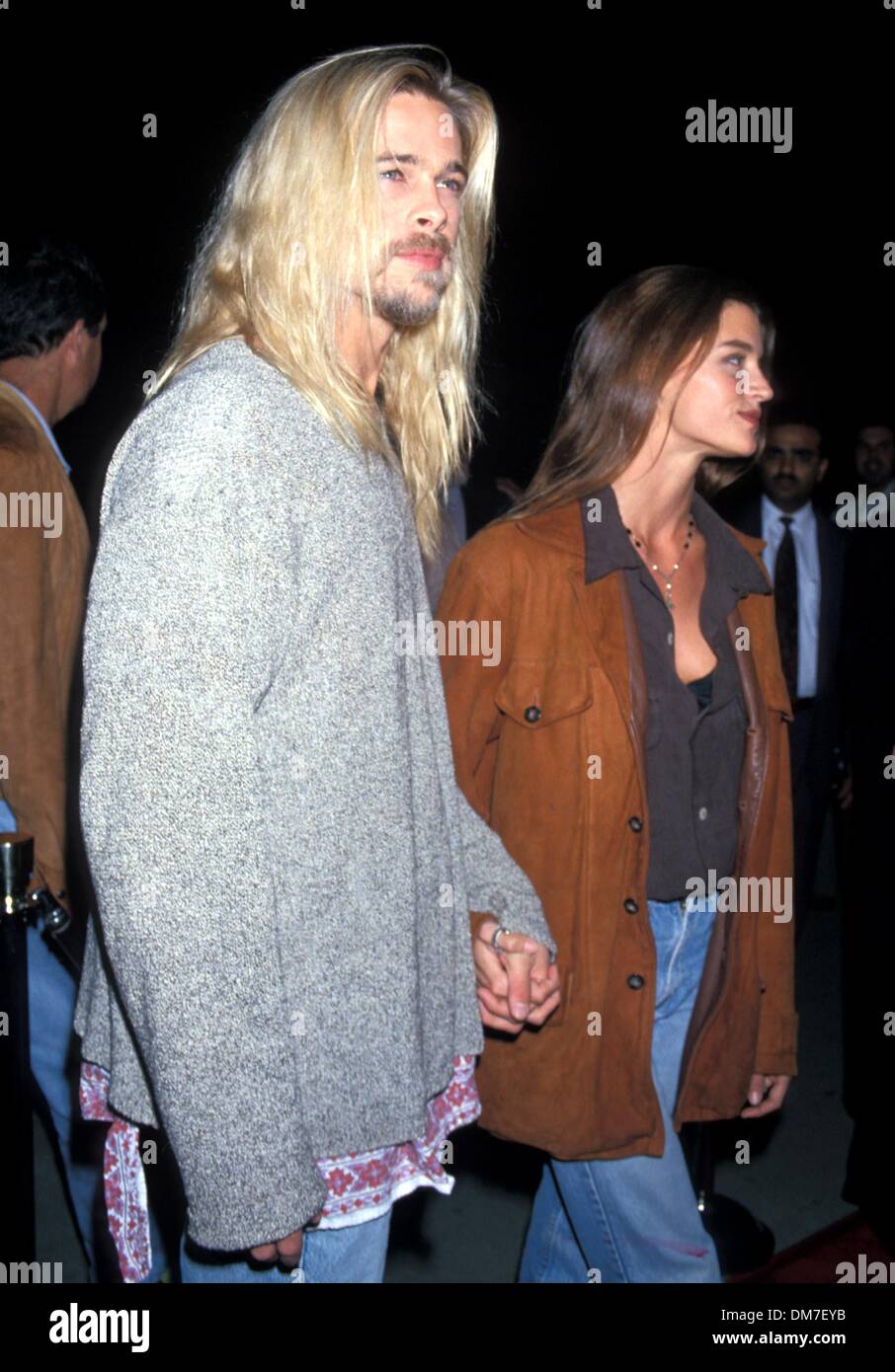 Nov. 30, 1994 - LEGENDS OF THE FALL PREMIERE  11-30-1994.BRAD PITT JITKA POHLEDEK.K0089LR. LISA ROSE/(Credit Image: © Globe Photos/ZUMAPRESS.com) Stock Photo