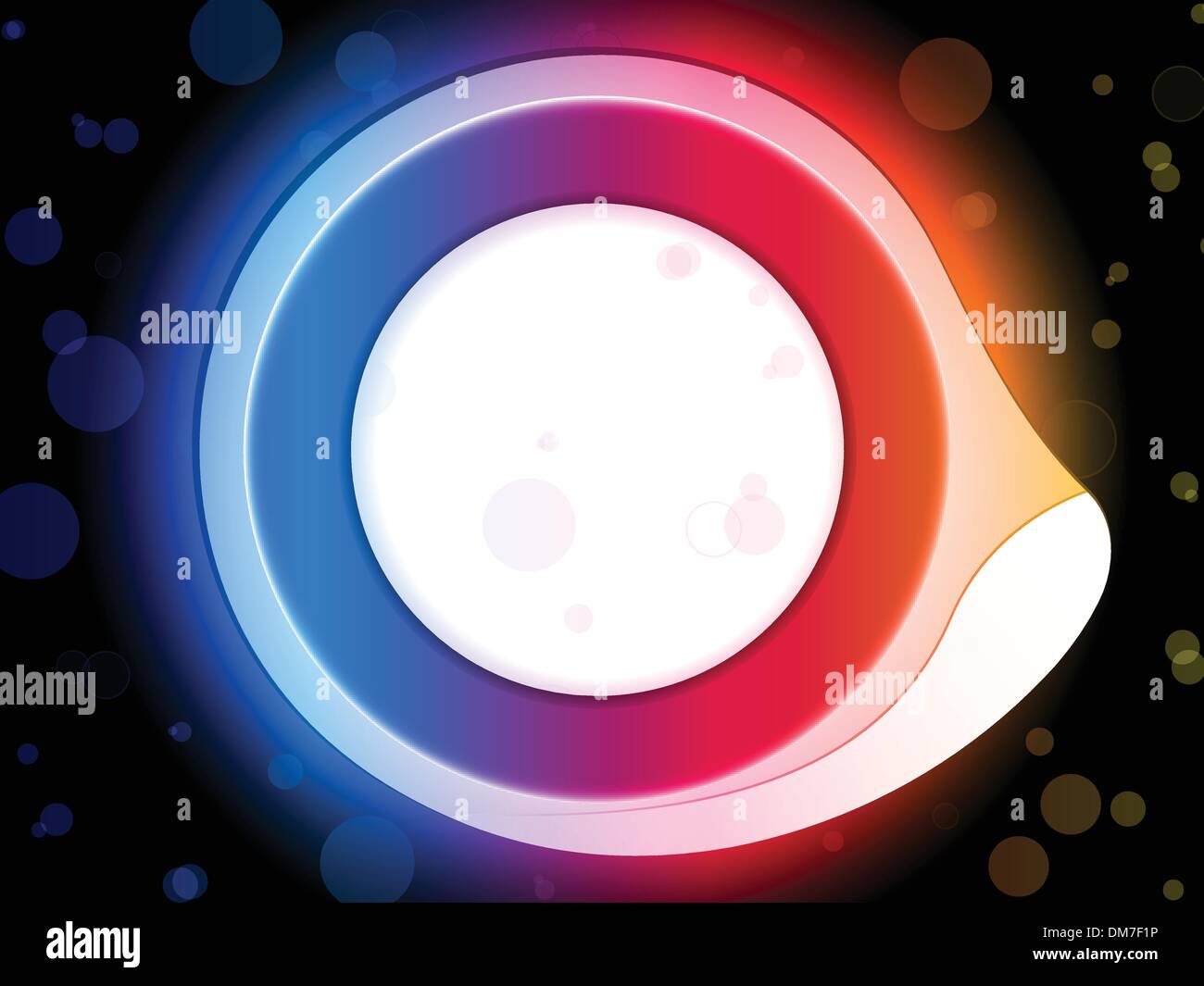 Rainbow Circle Border with Sparkles and Swirls. Stock Vector