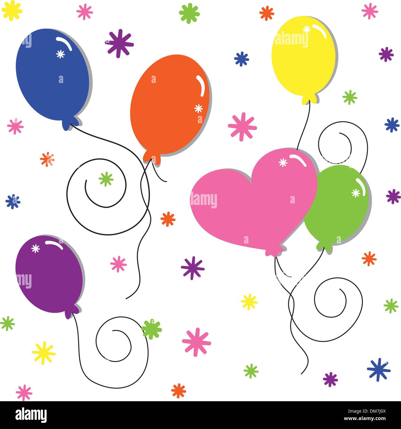 Pink blue heart balloons background Stock Vector Images - Alamy