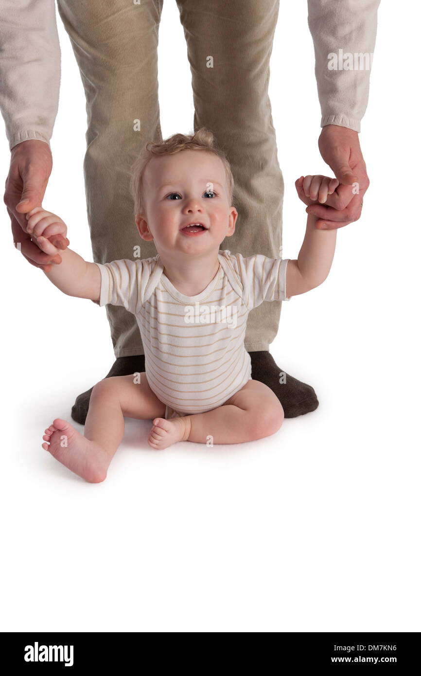 how to help baby stand up