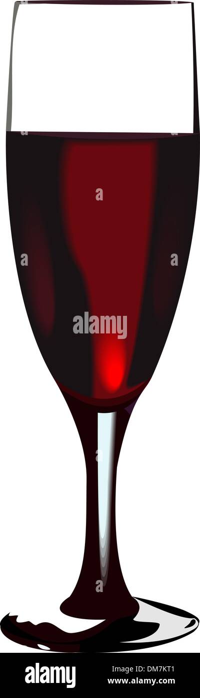 A glass of red wine of isolated on a white background Stock Vector ...